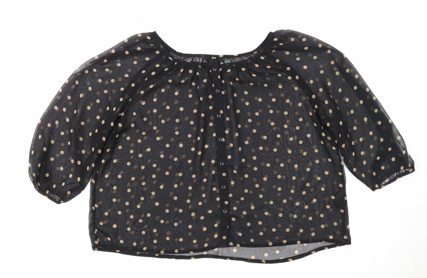 Womens UK Size 6 H&M Black Cropped Blouse