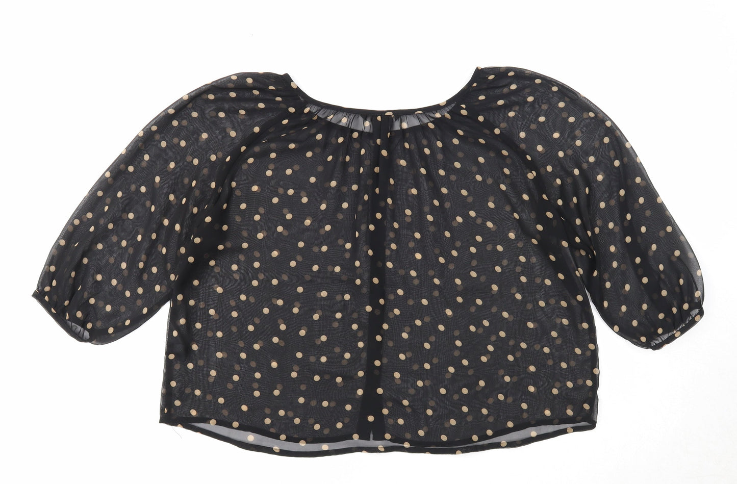 Womens UK Size 6 H&M Black Cropped Blouse