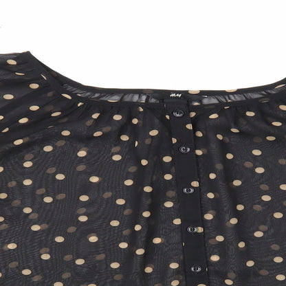 Womens UK Size 6 H&M Black Cropped Blouse