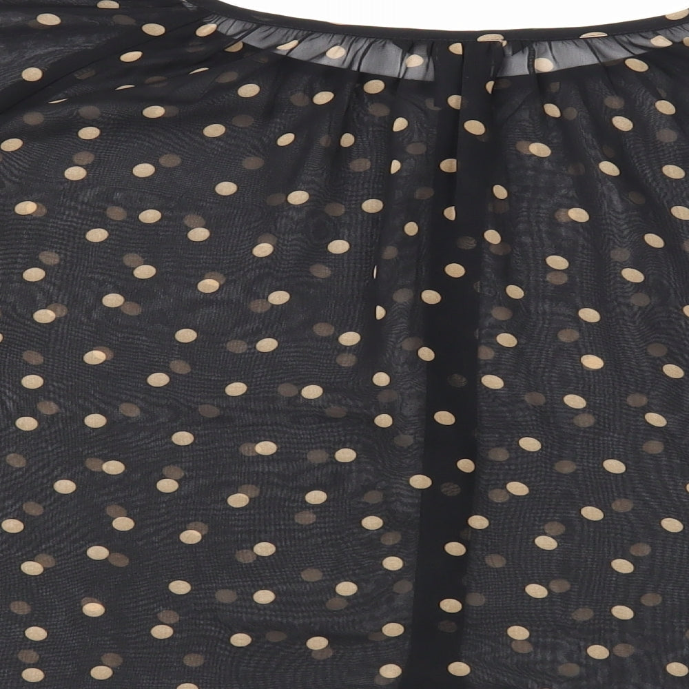 Womens UK Size 6 H&M Black Cropped Blouse