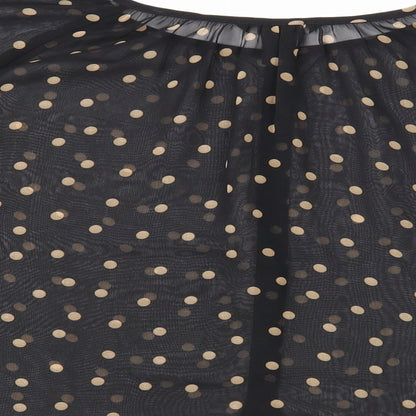 Womens UK Size 6 H&M Black Cropped Blouse