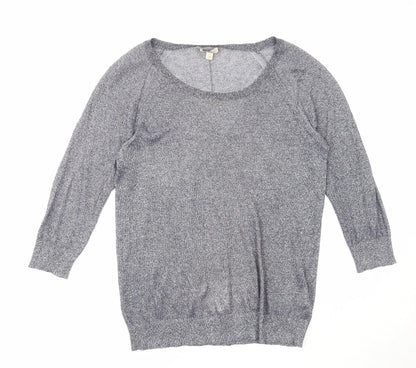 Gap Womens Blue Boat Neck Cotton Pullover Jumper Size M