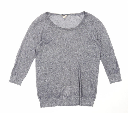 Gap Womens Blue Boat Neck Cotton Pullover Jumper Size M