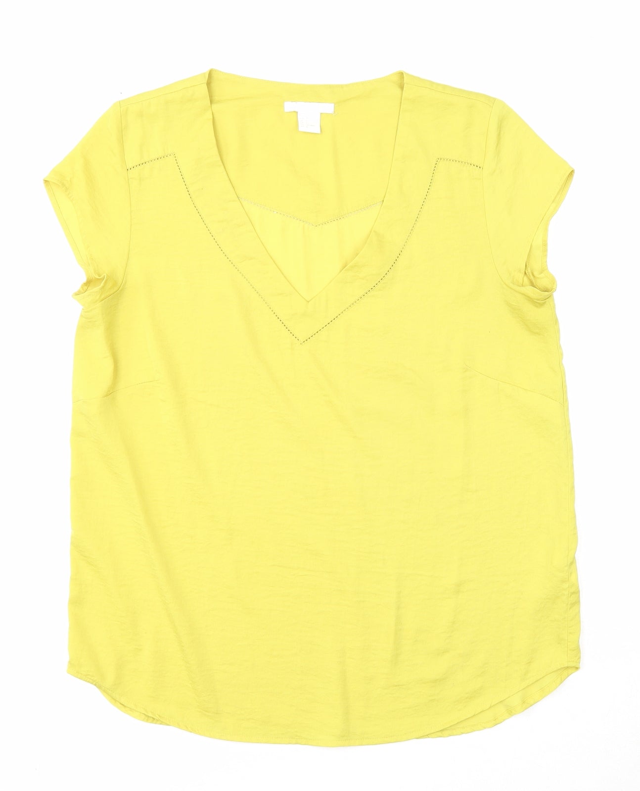 Womens UK Size 10 H&M Yellow Basic Blouse