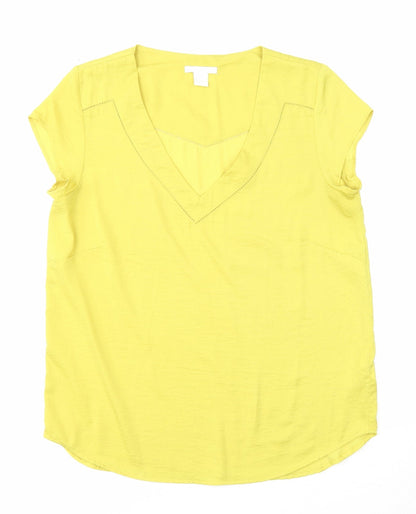 Womens UK Size 10 H&M Yellow Basic Blouse