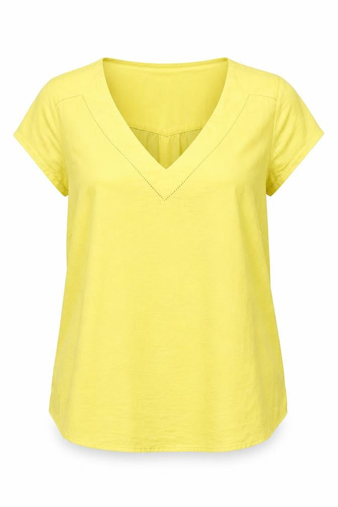 Womens UK Size 10 H&M Yellow Basic Blouse