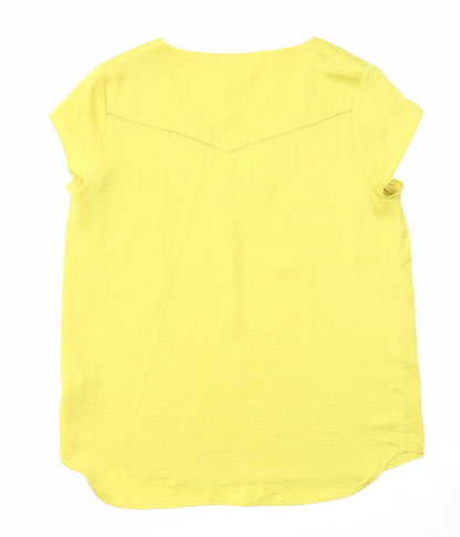 Womens UK Size 10 H&M Yellow Basic Blouse