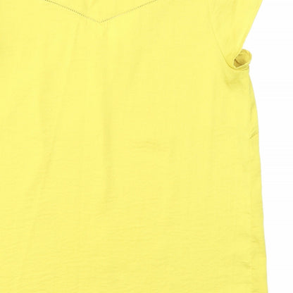 Womens UK Size 10 H&M Yellow Basic Blouse