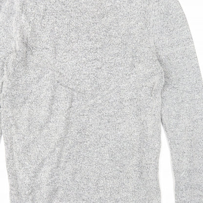 Burton Mens Grey Round Neck Acrylic Pullover Jumper Size S Long Sleeve