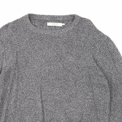 Celio Mens Grey Round Neck Acrylic Pullover Jumper Size L Long Sleeve