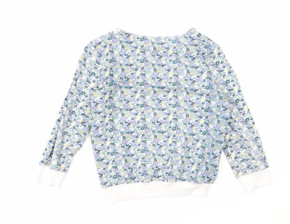 Little kids Girls Multicoloured Floral Cotton Pullover Sweatshirt Size 5-6 Years Pullover - Hello