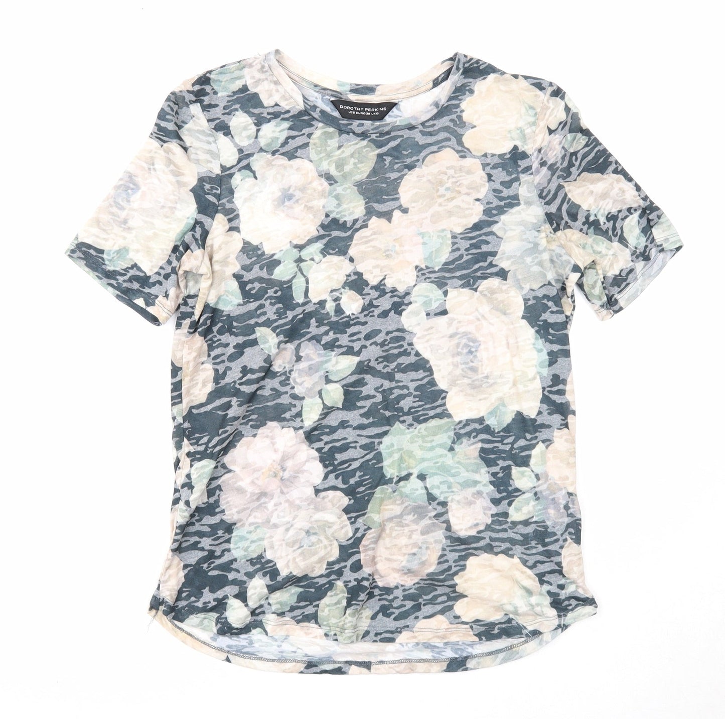 Womens UK Size 10 Dorothy Perkins Multicoloured Basic T-Shirt