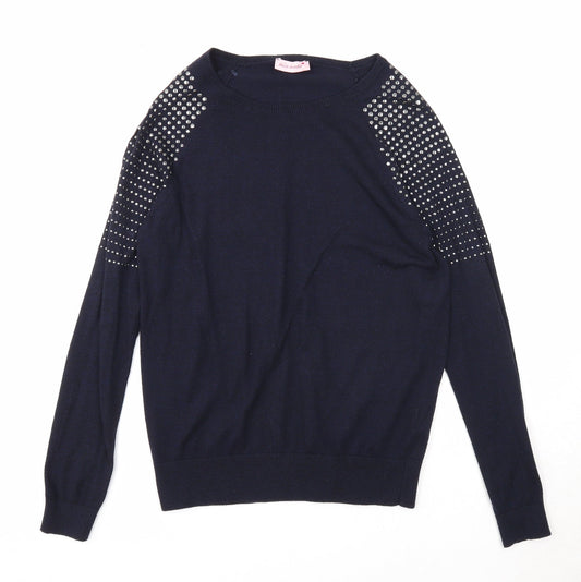 Womens UK Size S Mia Moda Blue Pullover Jumper