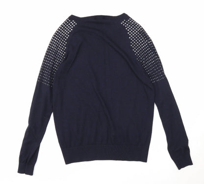 Womens UK Size S Mia Moda Blue Pullover Jumper
