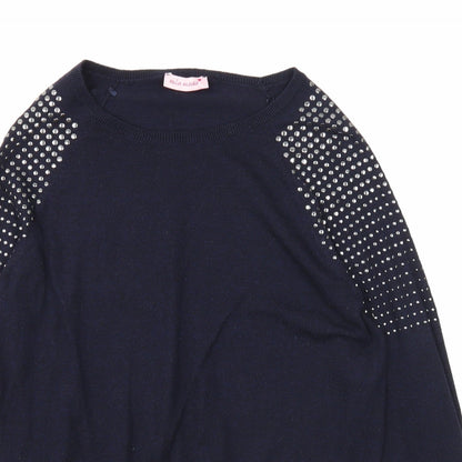 Womens UK Size S Mia Moda Blue Pullover Jumper