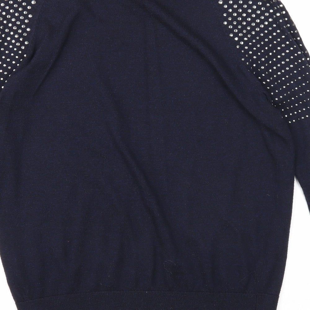 Womens UK Size S Mia Moda Blue Pullover Jumper