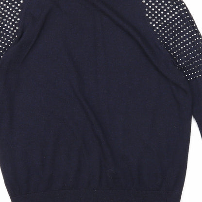 Womens UK Size S Mia Moda Blue Pullover Jumper