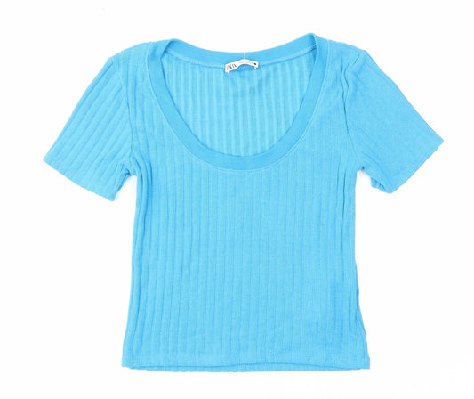 Womens UK Size S Zara Blue Pullover Jumper