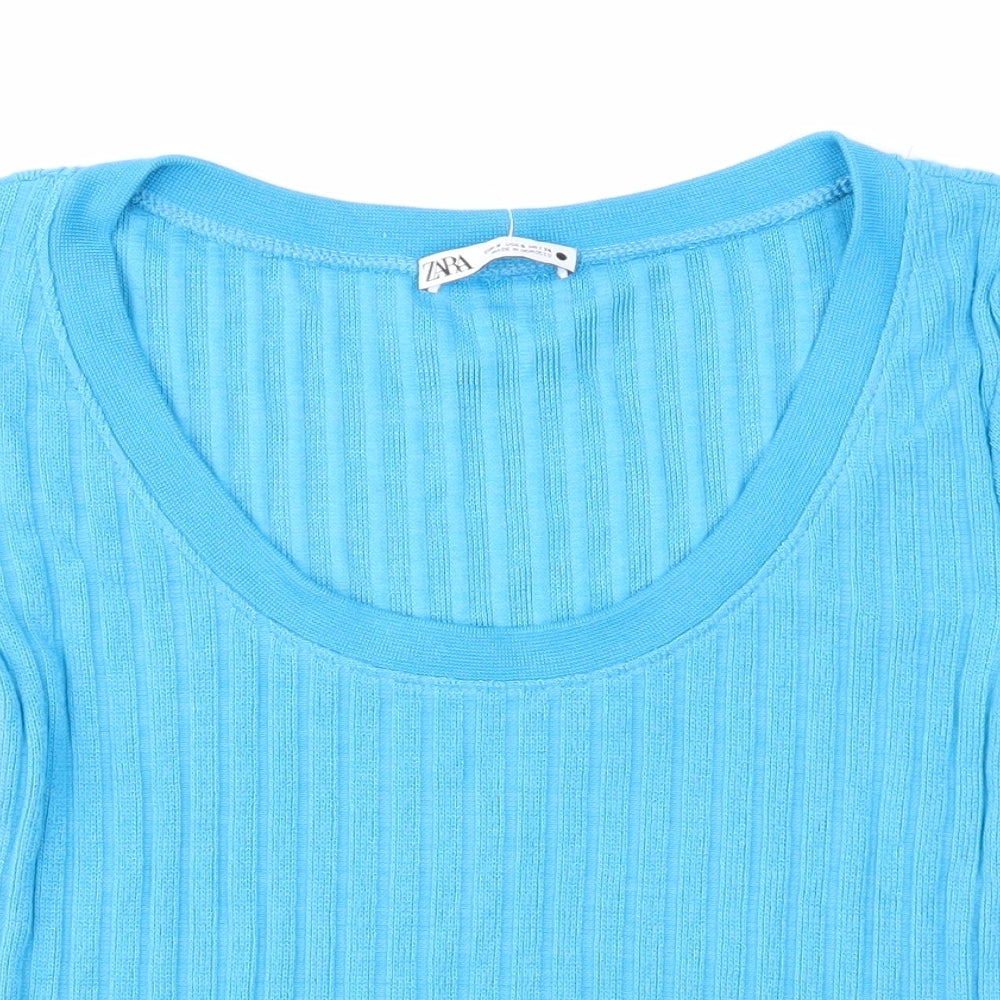 Womens UK Size S Zara Blue Pullover Jumper
