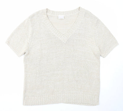 Womens UK Size 16 Casual Comfort Beige Pullover Jumper