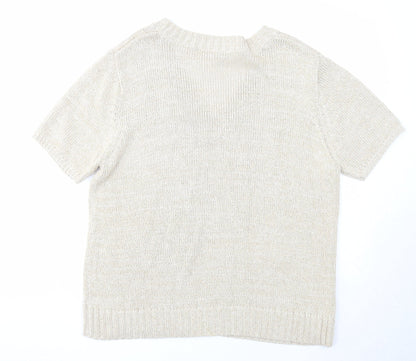 Womens UK Size 16 Casual Comfort Beige Pullover Jumper