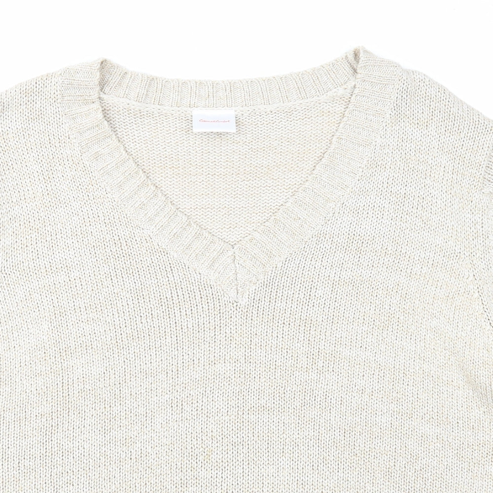 Womens UK Size 16 Casual Comfort Beige Pullover Jumper