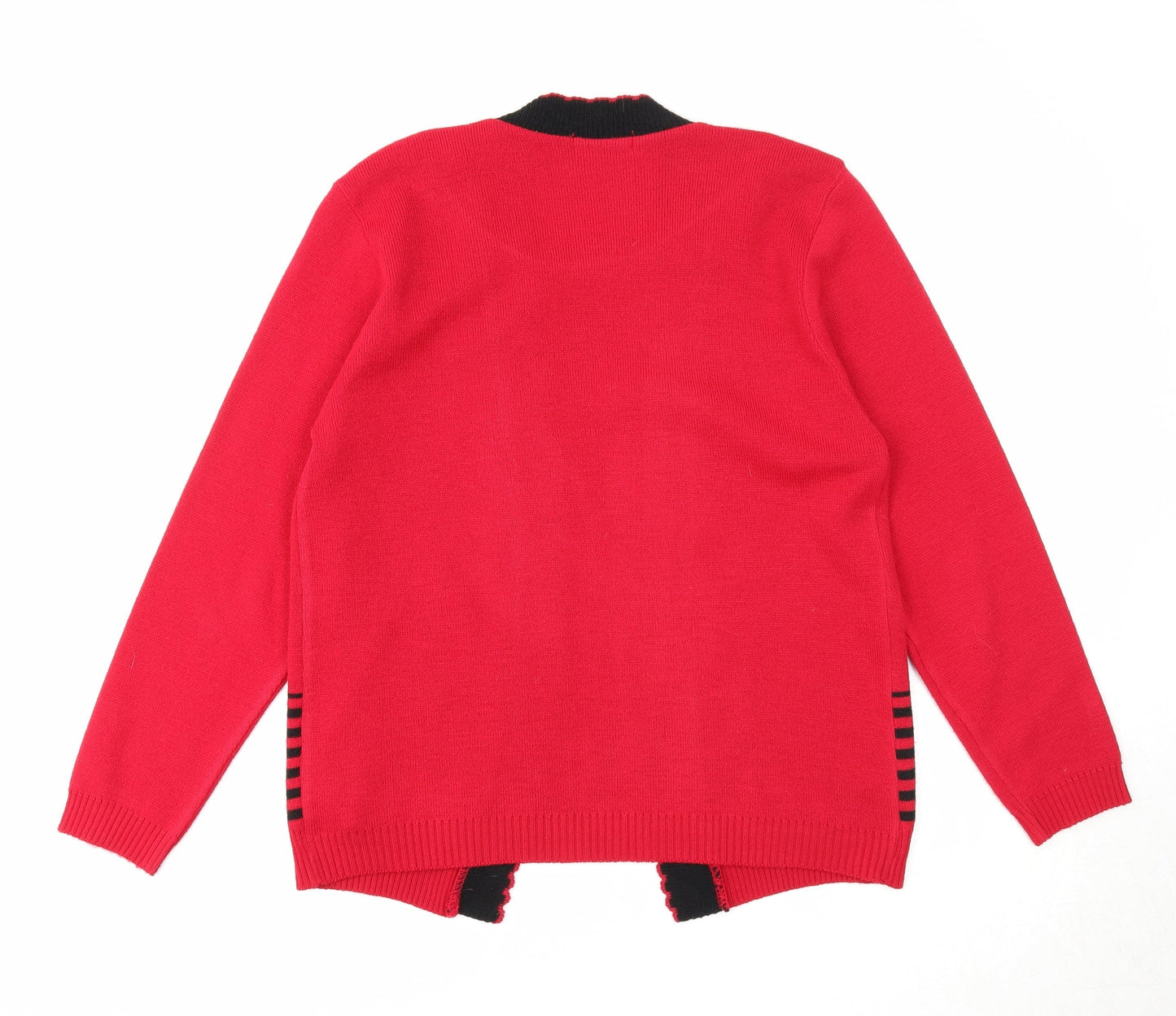 Womens UK Size M Elegant Red Cardigan Jumper