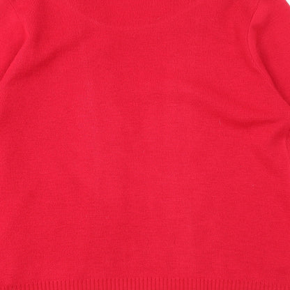 Womens UK Size M Elegant Red Cardigan Jumper