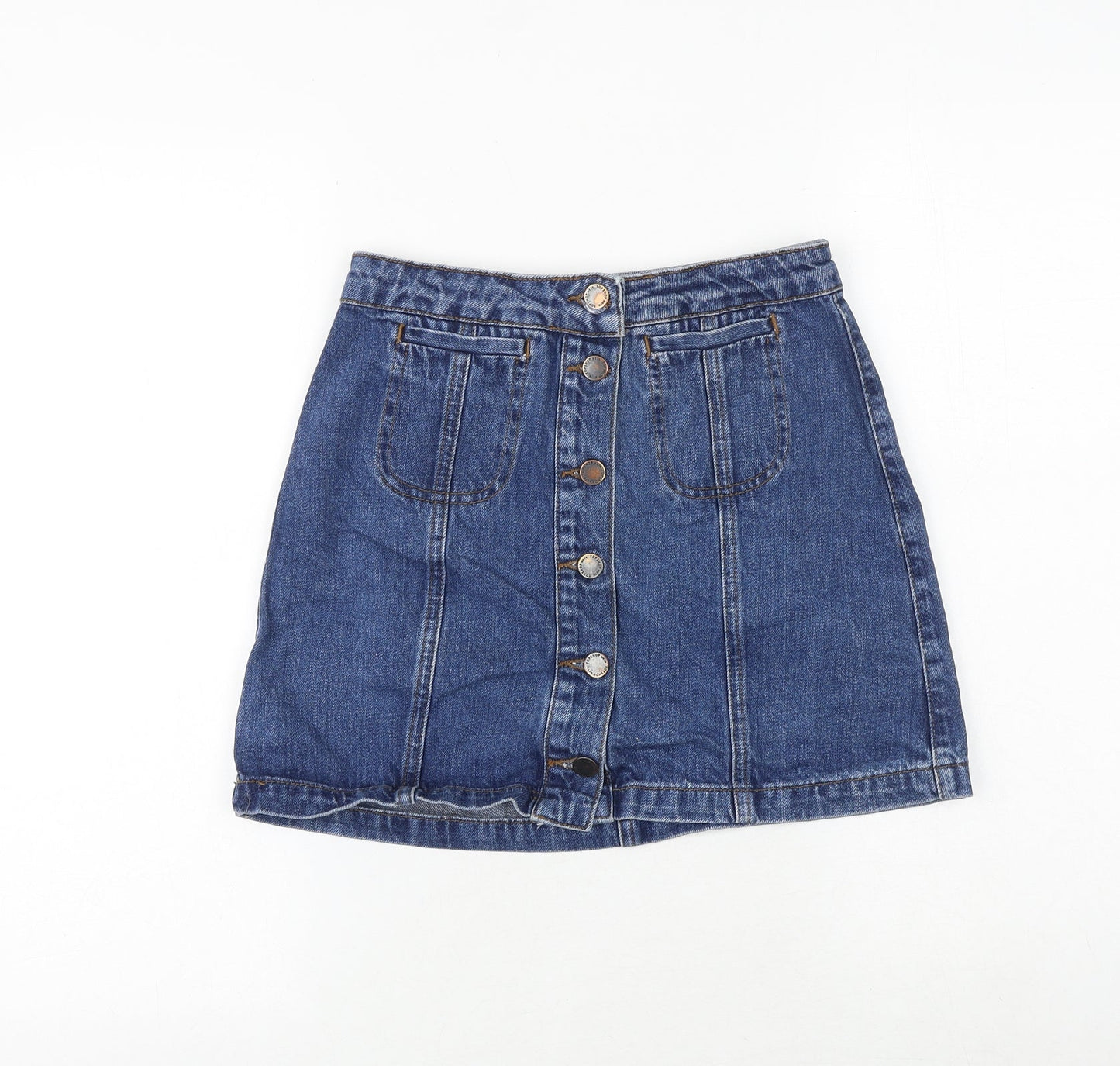 Womens UK Size 25 in Topshop Mini Denim Skirt