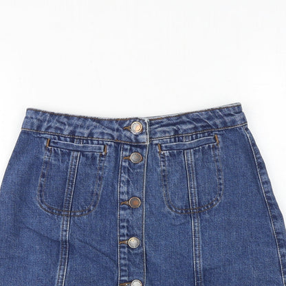 Womens UK Size 25 in Topshop Mini Denim Skirt