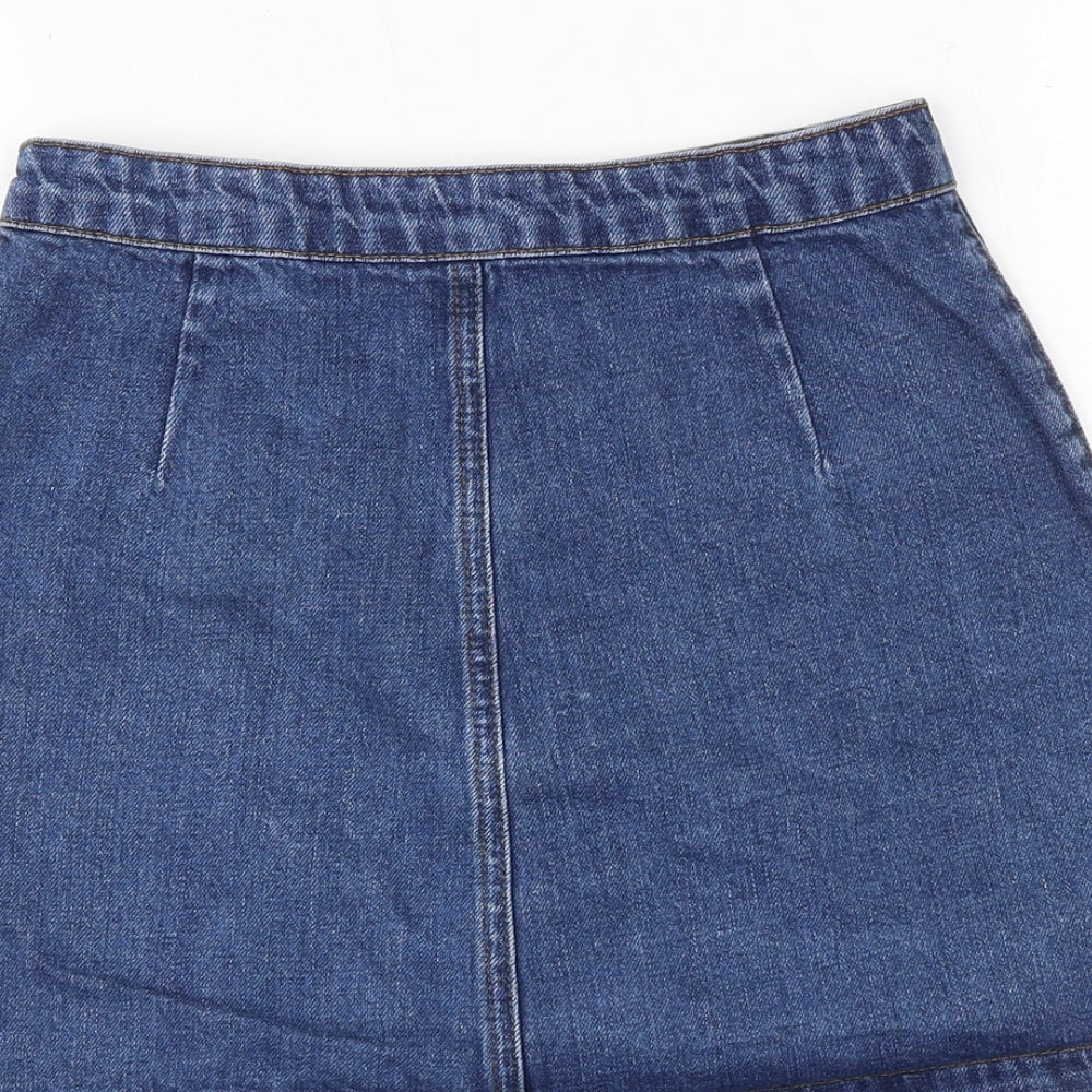 Womens UK Size 25 in Topshop Mini Denim Skirt