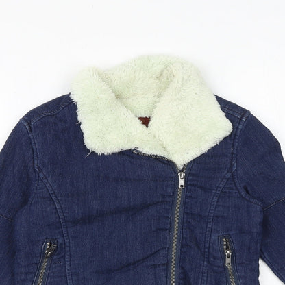 7 For All Mankind Girls Blue Jacket Size M Zip