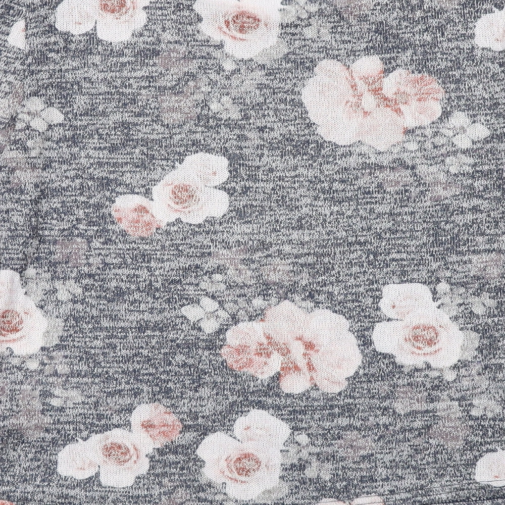 Colesium Casual Womens Blue Floral Viscose Basic Blouse Size XL Round Neck - Just Be Wonderful