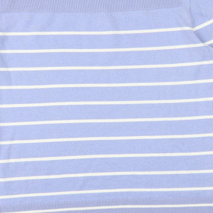 Gap Womens Blue Boat Neck Striped 100% Cotton Pullover Jumper Size XS