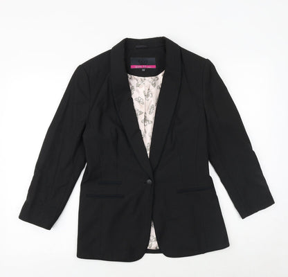 NEXT Womens Black Polka Dot Polyester Jacket Suit Jacket Size 10