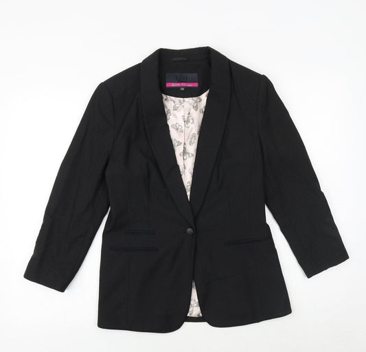 NEXT Womens Black Polka Dot Polyester Jacket Suit Jacket Size 10