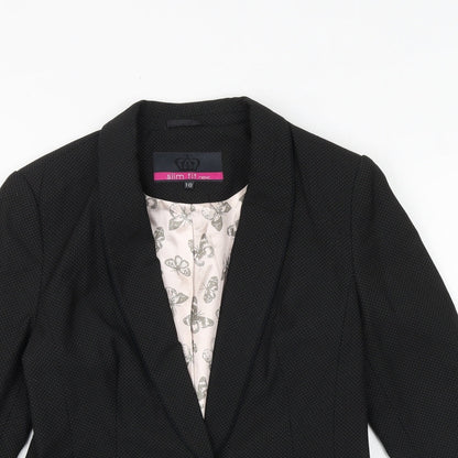 NEXT Womens Black Polka Dot Polyester Jacket Suit Jacket Size 10