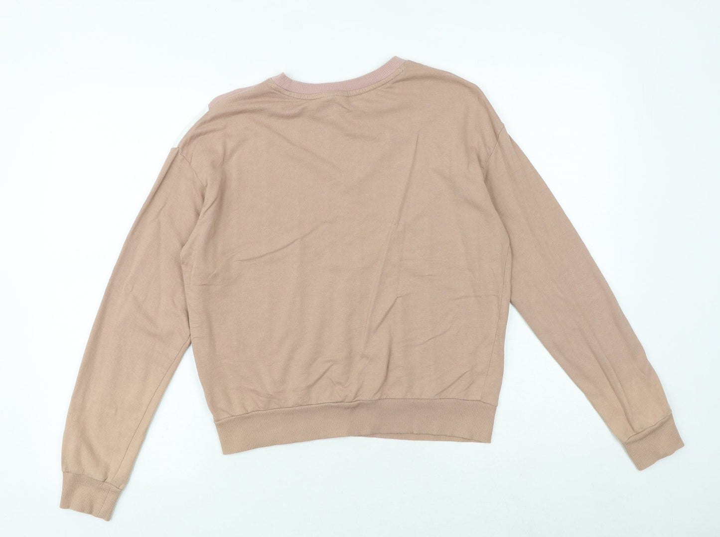 H&M Womens Pink Colourblock 100% Cotton Pullover Sweatshirt Size S Pullover