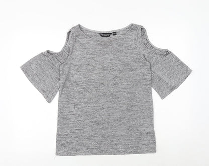 Womens UK Size 10 Dorothy Perkins Grey Basic T-Shirt