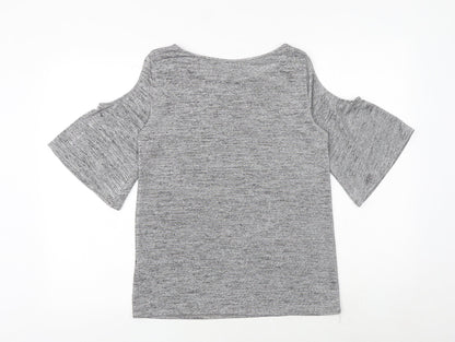 Womens UK Size 10 Dorothy Perkins Grey Basic T-Shirt