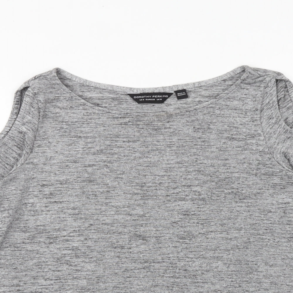 Womens UK Size 10 Dorothy Perkins Grey Basic T-Shirt