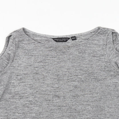 Womens UK Size 10 Dorothy Perkins Grey Basic T-Shirt
