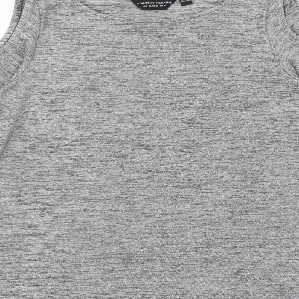 Womens UK Size 10 Dorothy Perkins Grey Basic T-Shirt