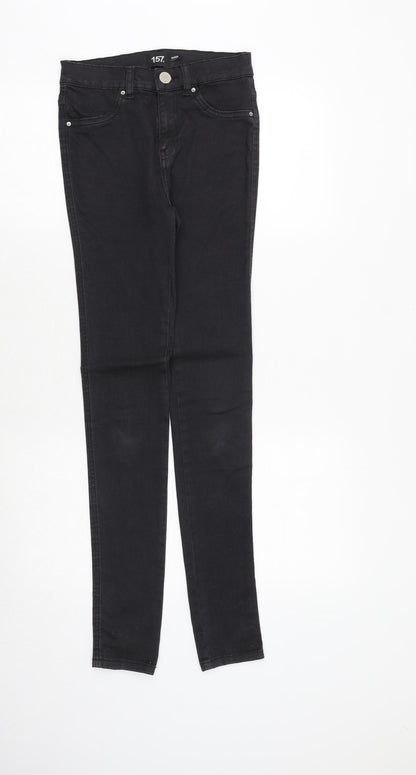 157 Womens Grey Cotton Skinny Jeans Size 25 in Slim Zip