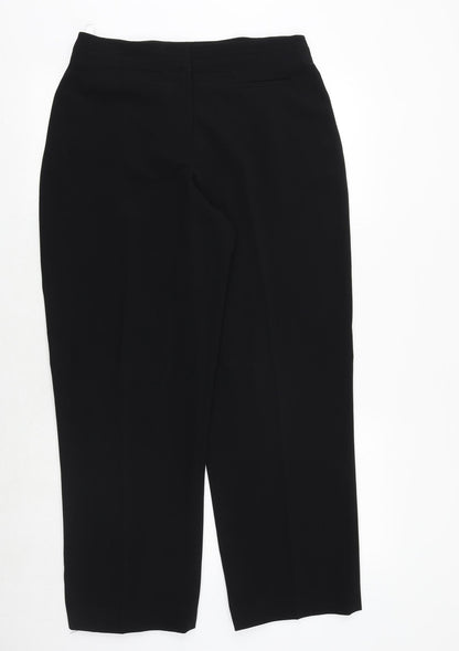 Eleganze Womens Black Viscose Trousers Size 14 Regular Zip