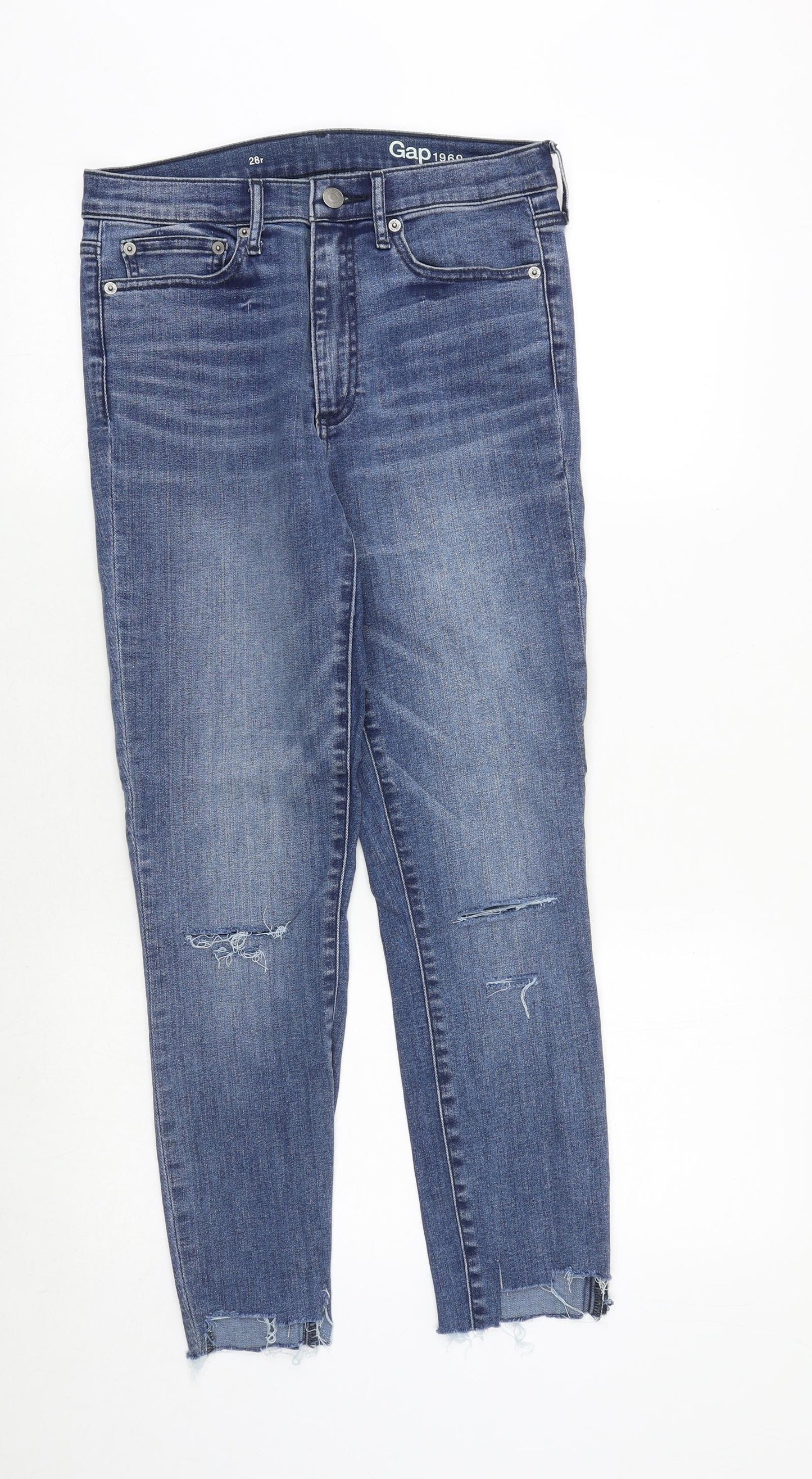 Gap Womens Blue Cotton Skinny Jeans Size 28 Regular Zip