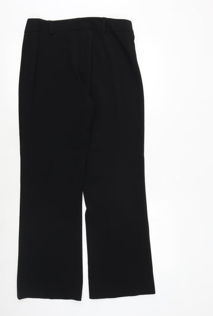 M&Co Womens Black Polyester Dress Pants Trousers Size 12 Regular Zip