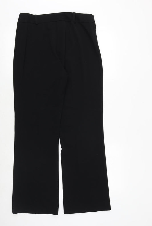 M&Co Womens Black Polyester Dress Pants Trousers Size 12 Regular Zip