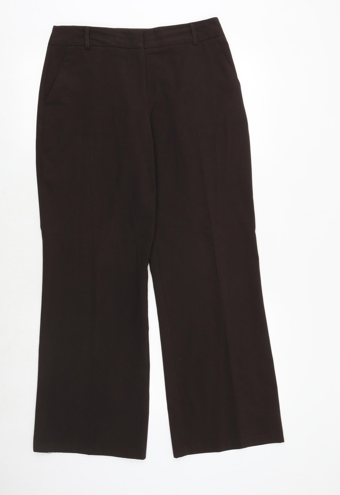 Womens UK Size 12 M&Co Regular Fit  Brown Trousers