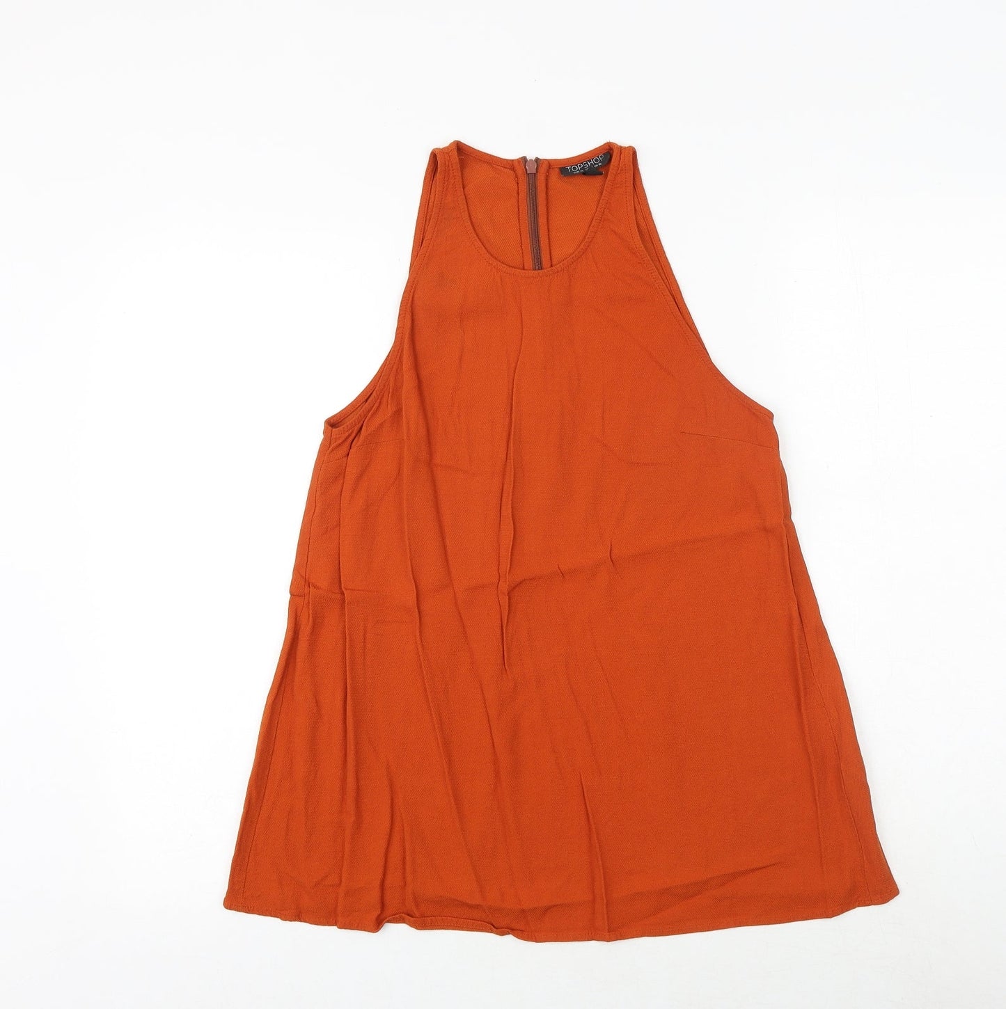 Womens UK Size 10 Topshop Orange Basic Tank